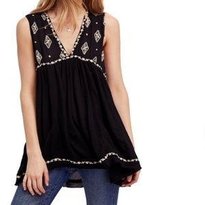 Free People Embroidered Top